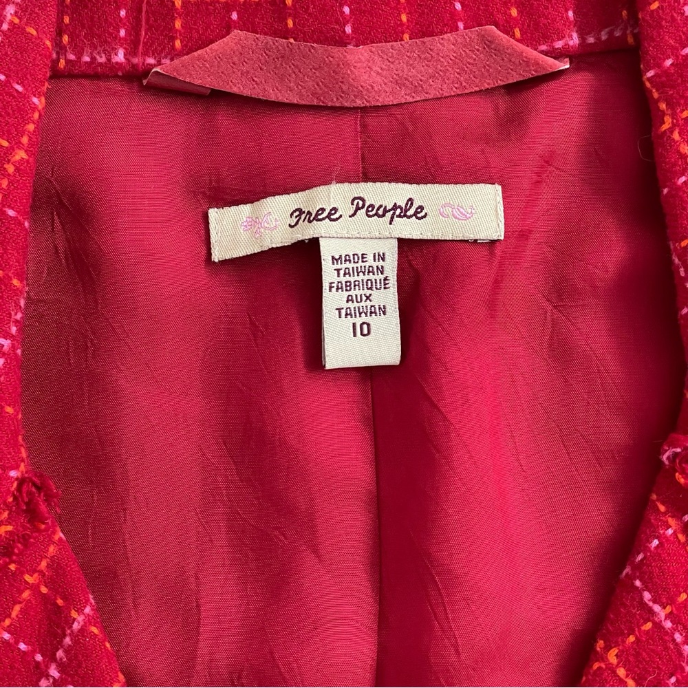 Free People Red Jacket/Blazer - size 10 - Picture 5 of 8